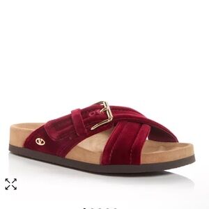 Valentino Garavani Womens Fussfriend Velvet Sandals